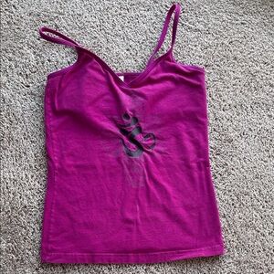 Women's yoga Om, Aum pink tank, size Small